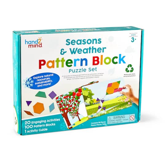 Hand2mind&#xAE; Seasons &#x26; Weather Pattern Block Puzzle Set